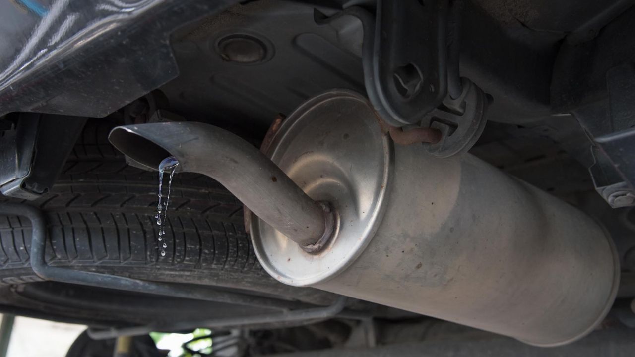 Car’s Exhaust Dripping Water